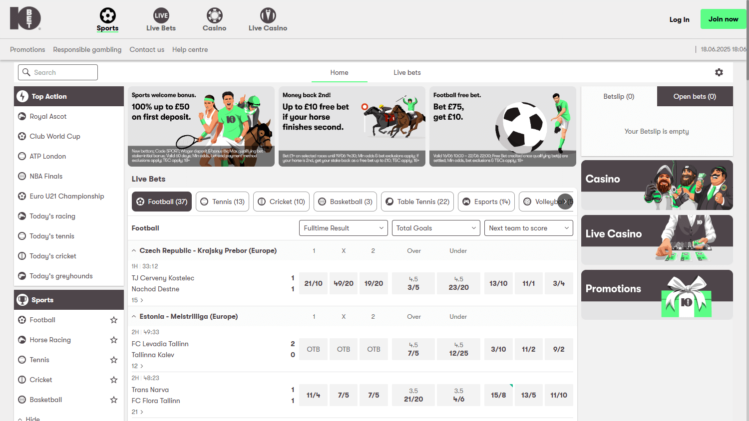 10bet Casino Desktop screenshot